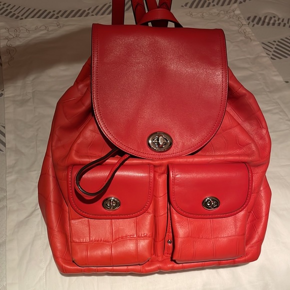 COACH Leather Tangerine  Backpack - Picture 11 of 12